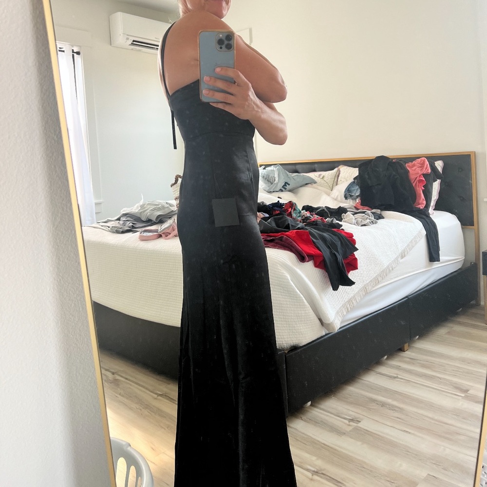 Lulu’s Black Satin Dress